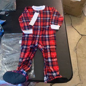 Sleepytime PJ's Baby Boy's Red Plaid Footie Pajamas 18M NWT